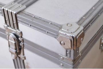 アンティーク雑貨　昭和レトロ　ビンテージシルバートランク