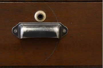 レトロ家具　鉄脚付きモールガラスローボード(アイアン　レトロ　箪笥　チェスト)