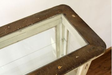 アンティーク家具　アンティーク　かわいい鉄脚付き5面ガラスケビント(ガラスケース)