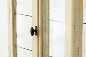 アンティーク家具　アンティーク　かわいい鉄脚付き5面ガラスケビント(ガラスケース)