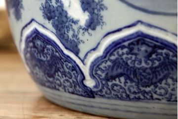 アンティーク雑貨　古民具・骨董　瓢箪(ひょうたん)の図　瀬戸火鉢
