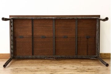 ヴィンテージ家具　イギリスビンテージ　希少　特大鉄脚テーブル(作業台アイアンシャビー)