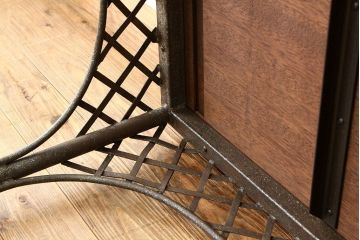 ヴィンテージ家具　イギリスビンテージ　希少　特大鉄脚テーブル(作業台アイアンシャビー)