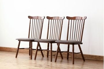 アンティーク家具　☆脚カット有りダイニングチェア3脚セット(いす椅子)