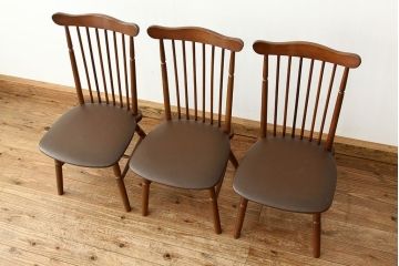 アンティーク家具　☆脚カット有りダイニングチェア3脚セット(いす椅子)
