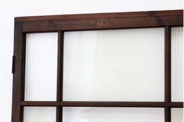 ★古民具・骨董　古い木のモールガラス入りドア(扉・ガラス戸)