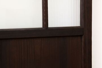 ★古民具・骨董　古い木のモールガラス入りドア(扉・ガラス戸)