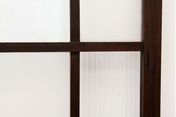 ★古民具・骨董　古い木のモールガラス入りドア(扉・ガラス戸)