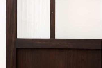 ★古民具・骨董　古い木のモールガラス入りドア(扉・ガラス戸)