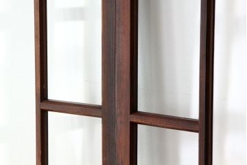 昭和レトロ　古い木の変わり型ガラス引き戸5枚セット(アンティークガラス戸)