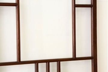 昭和レトロ　古い木の変わり型ガラス引き戸5枚セット(アンティークガラス戸)