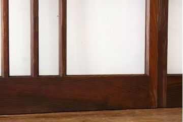 昭和レトロ　古い木の変わり型ガラス引き戸5枚セット(アンティークガラス戸)