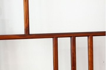 昭和レトロ　古い木の変わり型ガラス引き戸5枚セット(アンティークガラス戸)
