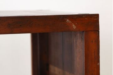 アンティーク家具　アンティーク　古い木の引き出しカウンター飾り棚(ガラスケース・ショーケース・陳列棚)