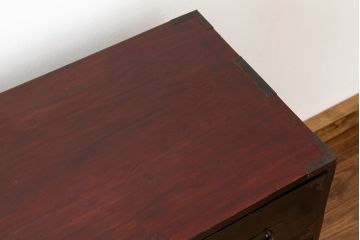 アンティーク家具　古民具・骨董　重厚な鉄脚付き庄内箪笥(ローチェストたんす)