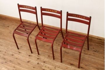 アンティーク家具　イギリスアンティーク　ガーデンチェア3脚セット(アイアンチェア)