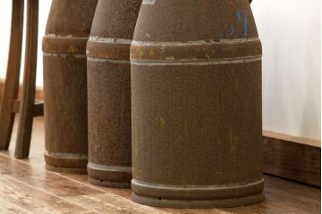 アンティーク雑貨　さびた牛乳缶ミルク缶3個セット昭和レトロシャビー