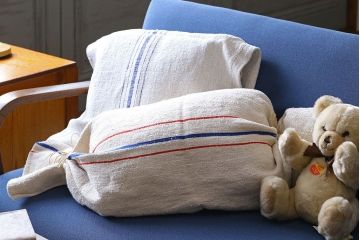 アンティーク雑貨　ビンテージハンガリー製グレインサック2枚セット(8)(リネン、麻袋、穀物袋)