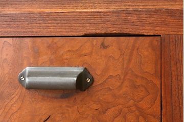 アンティーク家具　アンティーク　上質な前欅モールガラス二段重ね収納棚(食器棚)
