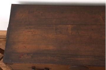 アンティーク家具　アンティーク　鉄脚付き2杯引き出しローチェスト(時代箪笥ローボード)