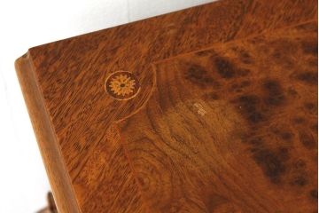 中古イタリア製象嵌入りコンソールデスク(テーブル)(猫脚・机)