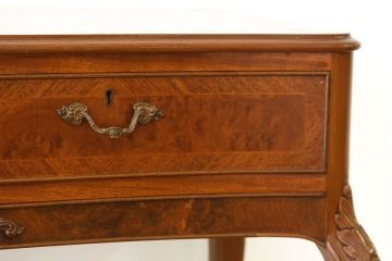 中古イタリア製象嵌入りコンソールデスク(テーブル)(猫脚・机)