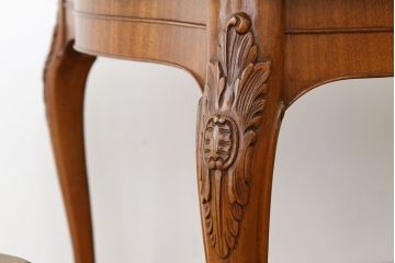 中古　イタリア製　象嵌入りダイニングテーブル(エクステンションテーブル)