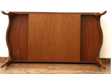 中古　イタリア製　象嵌入りダイニングテーブル(エクステンションテーブル)
