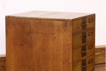 レトロ家具　昭和レトロ　ネームプレート付き小引き出し(アンティーク)