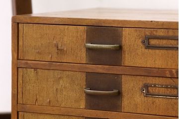 レトロ家具　昭和レトロ　ネームプレート付き小引き出し(アンティーク)