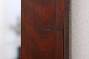 アンティーク雑貨　アンティーク　古い木のシンプルな大型姿見(ミラー、鏡)
