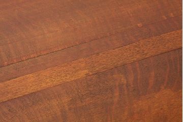 アンティーク家具　高級品特別注文造りナラ無垢材の象嵌入り両袖机(簿記机)