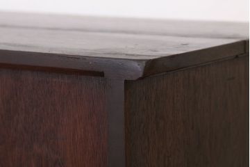 アンティーク家具　アンティーク　モールガラスのシックな重ね収納棚(食器棚、書棚)