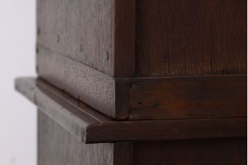 アンティーク家具　アンティーク　モールガラスのシックな重ね収納棚(食器棚、書棚)