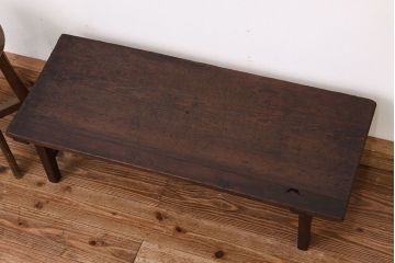 レトロ家具　昭和レトロ　使いこまれた古い木の小さな作業台(テーブル)