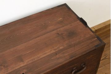 アンティーク家具　アンティーク　古い木の2杯引き出し時代箪笥ローチェスト