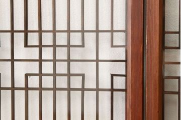 古民具・骨董　組子細工の格子書院戸2枚セット(建具)