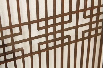 古民具・骨董　組子細工の格子書院戸2枚セット(建具)
