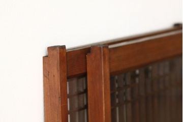 古民具・骨董　組子細工の格子書院戸2枚セット(建具)