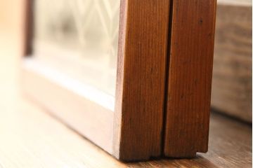 古民具・骨董　組子細工の格子書院戸2枚セット(建具)