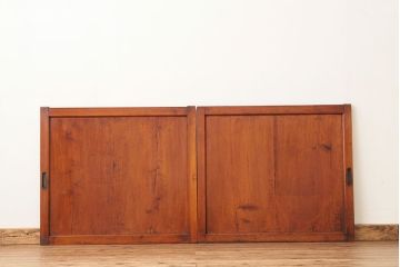 アンティーク　味わいある無垢材板戸2枚セット?(引き戸)