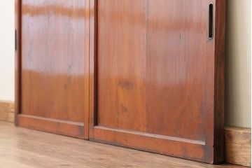 アンティーク　味わいある無垢材板戸2枚セット?(引き戸)
