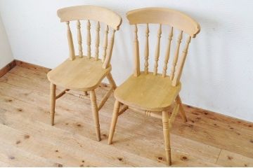中古　イギリス製　しっかりとした椅子2脚セット1