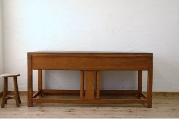 アンティーク家具　天板一枚板!古い木の大きな作業台
