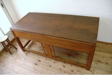 アンティーク家具　天板一枚板!古い木の大きな作業台