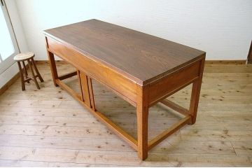アンティーク家具　天板一枚板!古い木の大きな作業台