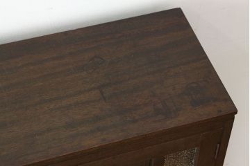アンティーク家具　アンティーク　古い木のモールとダイヤガラス入り本箱(ブックケース)