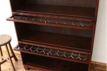 アンティーク家具　イギリスアンティーク　ステンドグラススタッキングブックケース(本箱)