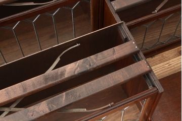 アンティーク家具　イギリスアンティーク　ステンドグラススタッキングブックケース(本箱)