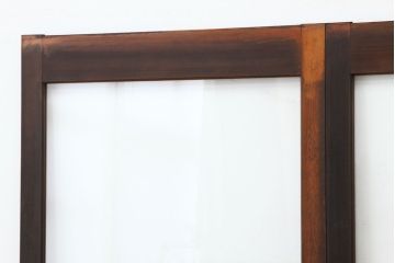 昭和レトロ　古い木の大きなガラス戸2枚セット(引き戸・建具)